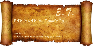 Eötvös Tamás névjegykártya